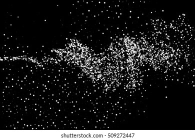 Grainy abstract  texture on  black background.  Snowflakes  design element. Distress overlay textured. Vector illustration,eps 10.