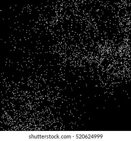 Grainy abstract  texture on  black background.  Snowflakes  design element. Distress overlay textured. Vector illustration,eps 10.