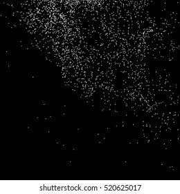 Grainy abstract  texture on  black background.  Snowflakes  design element. Distress overlay textured. Vector illustration,eps 10.