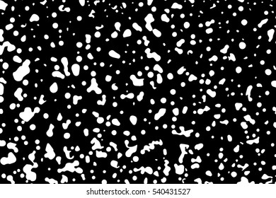 Grainy abstract  texture on  black background.  Snowflakes  design element. Distress overlay textured. Vector illustration,eps 10.