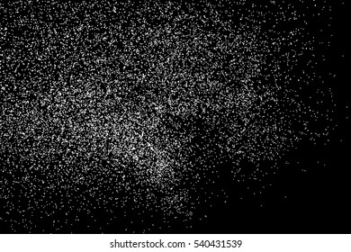 Grainy abstract  texture on  black background.  Snowflakes  design element. Distress overlay textured. Vector illustration,eps 10.