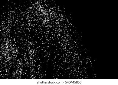 Grainy abstract  texture on  black background.  Snowflakes  design element. Distress overlay textured. Vector illustration,eps 10.