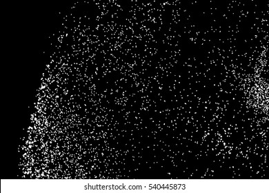 Grainy abstract  texture on  black background.  Snowflakes  design element. Distress overlay textured. Vector illustration,eps 10.