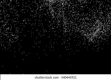 Grainy abstract  texture on  black background.  Snowflakes  design element. Distress overlay textured. Vector illustration,eps 10.