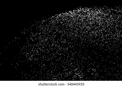 Grainy abstract  texture on  black background.  Snowflakes  design element. Distress overlay textured. Vector illustration,eps 10.