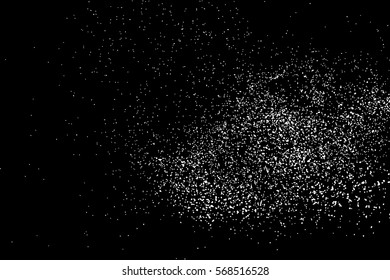 Grainy abstract  texture on  black background.  Snowflakes  design element. Distress overlay textured. Vector illustration,eps 10