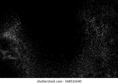 Grainy abstract  texture on  black background.  Snowflakes  design element. Distress overlay textured. Vector illustration,eps 10