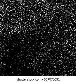 Grainy abstract  texture on  black background.  Snowflakes  design element. Distress overlay textured. Vector illustration,eps 10.