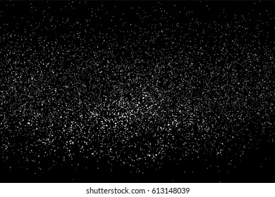 Grainy abstract  texture on  black background.  Snowflakes  design element. Distress overlay textured. Vector illustration,eps 10.