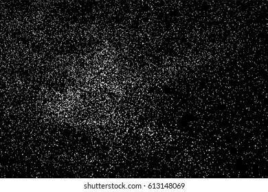 Grainy abstract  texture on  black background.  Snowflakes  design element. Distress overlay textured. Vector illustration,eps 10.