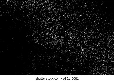 Grainy abstract  texture on  black background.  Snowflakes  design element. Distress overlay textured. Vector illustration,eps 10.