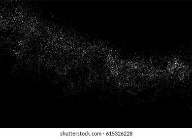 Grainy abstract  texture on  black background.  Snowflakes  design element. Distress overlay textured. Vector illustration,eps 10.