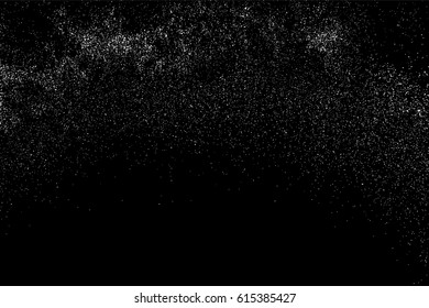 Grainy abstract  texture on  black background.  Snowflakes  design element. Distress overlay textured. Vector illustration,eps 10.