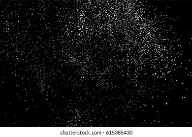 Grainy abstract  texture on  black background.  Snowflakes  design element. Distress overlay textured. Vector illustration,eps 10.