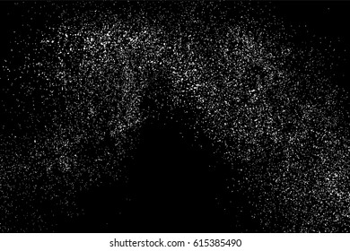 Grainy abstract  texture on  black background.  Snowflakes  design element. Distress overlay textured. Vector illustration,eps 10.