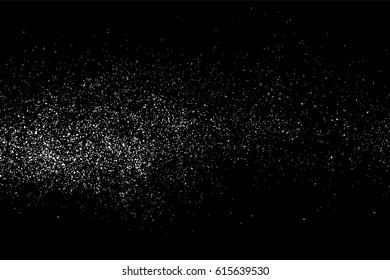 Grainy abstract  texture on  black background.  Snowflakes  design element. Distress overlay textured. Vector illustration,eps 10.