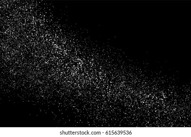 Grainy abstract  texture on  black background.  Snowflakes  design element. Distress overlay textured. Vector illustration,eps 10.