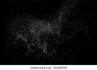 Grainy abstract  texture on  black background.  Snowflakes  design element. Distress overlay textured. Vector illustration,eps 10.