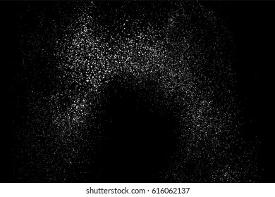 Grainy abstract  texture on  black background.  Snowflakes  design element. Distress overlay textured. Vector illustration,eps 10.