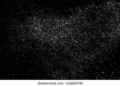 Grainy abstract  texture on  black background.  Snowflakes  design element. Distress overlay textured. Vector illustration,eps 10.
