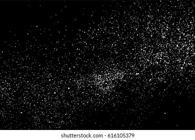 Grainy abstract  texture on  black background.  Snowflakes  design element. Distress overlay textured. Vector illustration,eps 10.