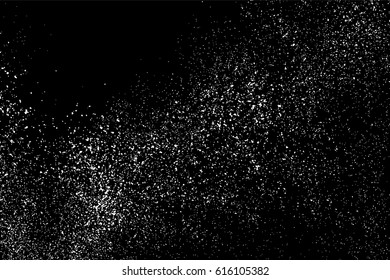 Grainy abstract  texture on  black background.  Snowflakes  design element. Distress overlay textured. Vector illustration,eps 10.