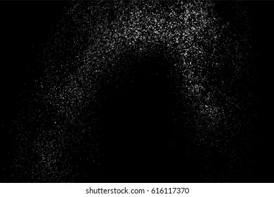 Grainy abstract  texture on  black background.  Snowflakes  design element. Distress overlay textured. Vector illustration,eps 10.