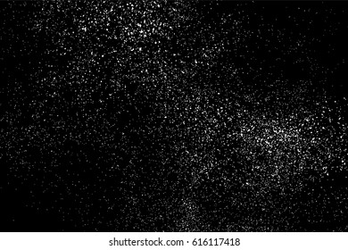 Grainy abstract  texture on  black background.  Snowflakes  design element. Distress overlay textured. Vector illustration,eps 10.