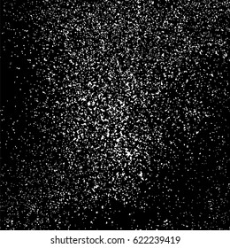 Grainy abstract  texture on  black background.  Snowflakes  design element. Distress overlay textured. Vector illustration,eps 10.