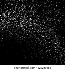 Grainy abstract  texture on  black background.  Snowflakes  design element. Distress overlay textured. Vector illustration,eps 10.