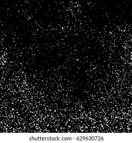 Grainy abstract  texture on  black background.  Snowflakes  design element. Distress overlay textured. Vector illustration,eps 10.