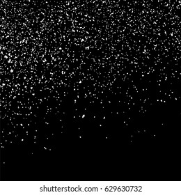 Grainy abstract  texture on  black background.  Snowflakes  design element. Distress overlay textured. Vector illustration,eps 10.