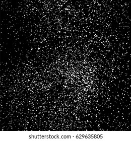 Grainy abstract  texture on  black background.  Snowflakes  design element. Distress overlay textured. Vector illustration,eps 10.
