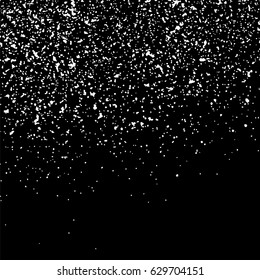 Grainy abstract  texture on  black background.  Snowflakes  design element. Distress overlay textured. Vector illustration,eps 10.
