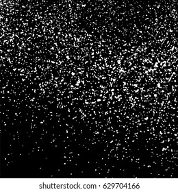Grainy abstract  texture on  black background.  Snowflakes  design element. Distress overlay textured. Vector illustration,eps 10.