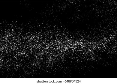 Grainy abstract  texture on  black background.  Snowflakes  design element. Distress overlay textured. Vector illustration,eps 10.