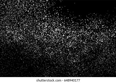 Grainy abstract  texture on  black background.  Snowflakes  design element. Distress overlay textured. Vector illustration,eps 10.