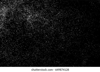 Grainy abstract  texture on  black background.  Snowflakes  design element. Distress overlay textured. Vector illustration,eps 10.
