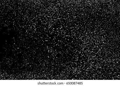 Grainy abstract  texture on  black background.  Snowflakes  design element. Distress overlay textured. Vector illustration,eps 10.