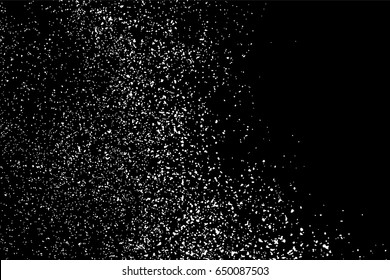Grainy abstract  texture on  black background.  Snowflakes  design element. Distress overlay textured. Vector illustration,eps 10.