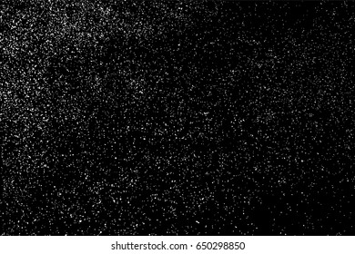 Grainy abstract  texture on  black background.  Snowflakes  design element. Distress overlay textured. Vector illustration,eps 10.