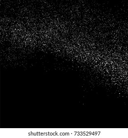 Grainy abstract  texture on  black background.  Snowflakes  design element. Distress overlay textured. Vector illustration,eps 10.