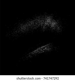 Grainy abstract  texture on  black background.  Snowflakes  design element. Distress overlay textured. Vector illustration,eps 10.
