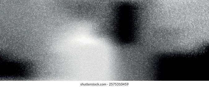 Grainy black and white background, abstract background with a textured, speckled style. Monochrome background with a classic feel. Minimal grainy texture vector gradient background 