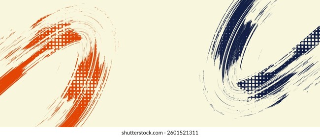 Grainy blue bold brush stroke with spray texture. Hand drawn distress damaged edge vintage template, banner. 