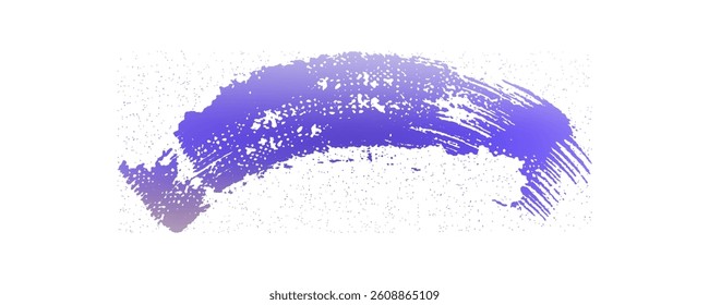Grainy blue bold brush stroke with spray texture. Hand drawn distress damaged edge vintage template, banner. Grainy bold brush strokes texture with small dots. Retro vector background for posters.