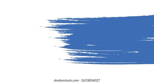 Curso de pincel em negrito azul granulado com textura de spray. Mão desenhada aflição danificado borda vintage modelo, banner. Textura de traçados de pincel em negrito granulado com pequenos pontos. Fundo de vetor retrô para cartazes