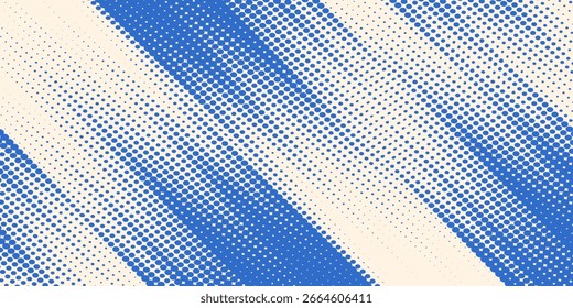 Pincelada azul granulada con textura en spray. Plantilla vintage de borde dañado de distrés dibujado a mano, Anuncio. Textura granulada de trazos de pincel con puntos Pequeños. Fondo de Vector retro para carteles.