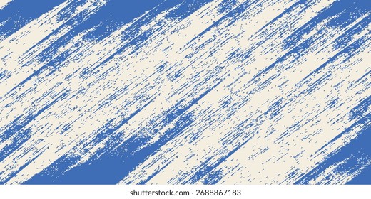 Pincelada azul granulada con textura en spray. Dibujado a mano Plantilla de la vendimia del borde dañado de la angustia, Anuncio. ilustración de Vector
