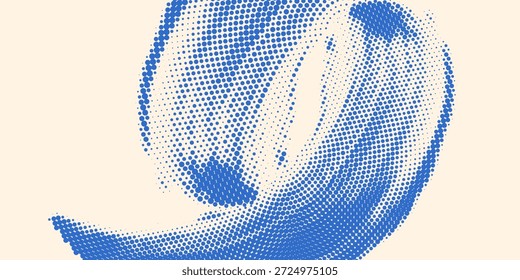 Pincelada azul granulada con textura en spray. Plantilla vintage de borde dañado de distrés dibujado a mano, Anuncio.


